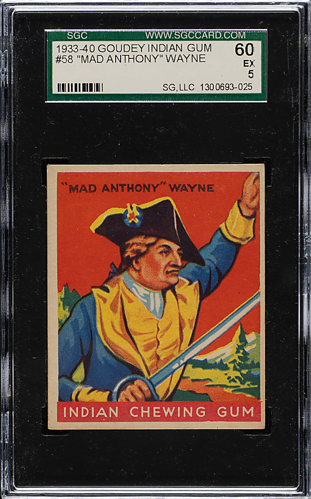 1933 R73 Goudey Indian Gum #58 "Mad Anthony" Wayne SGC EX 60