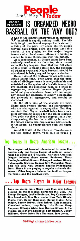 1950 Our World Magazine Photo Premium "Negroes In Big League Baseball" Featuring Jackie Robinson, Roy Campanella, Monte Irvin, and Larry Doby