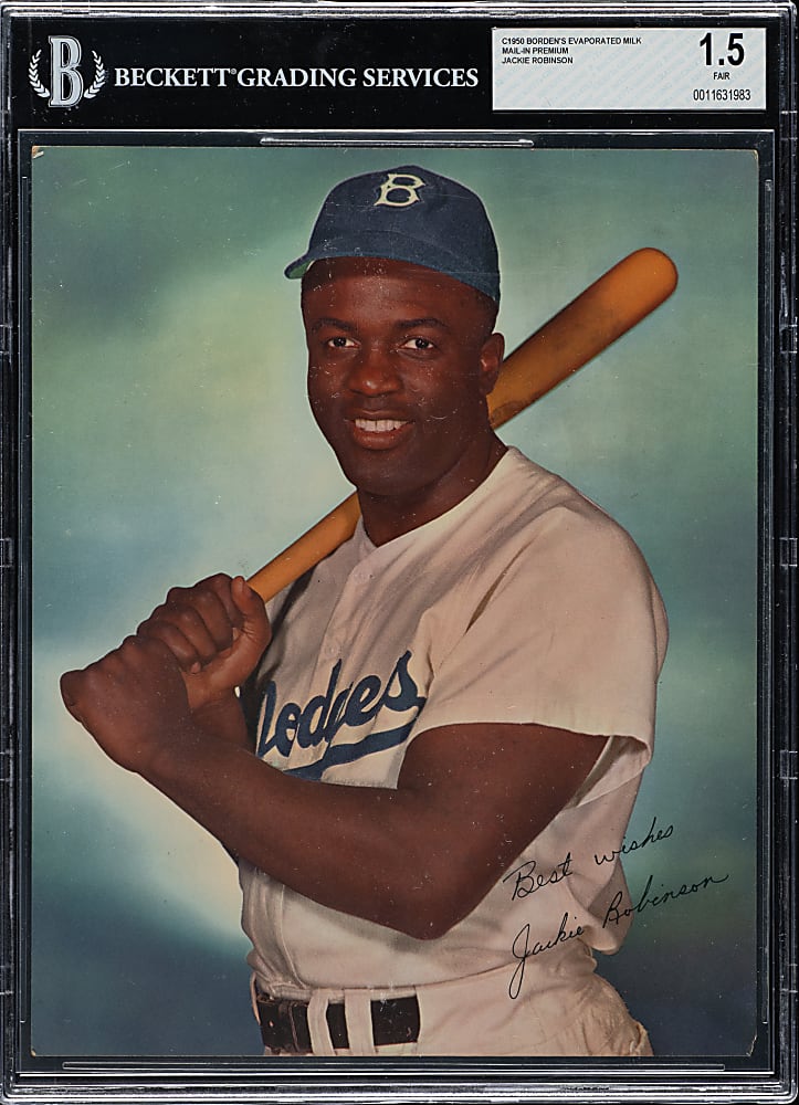 Circa 1950 Borden's Evaporated Milk Mail-In Premium Jackie Robinson BVG FAIR 1.5