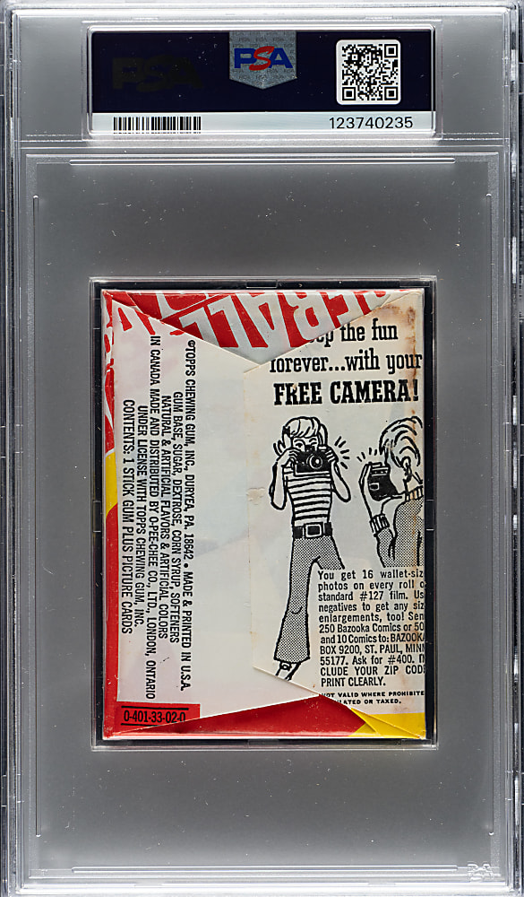 1970 Topps Sixth Series Unopened Wax Pack PSA NM 7