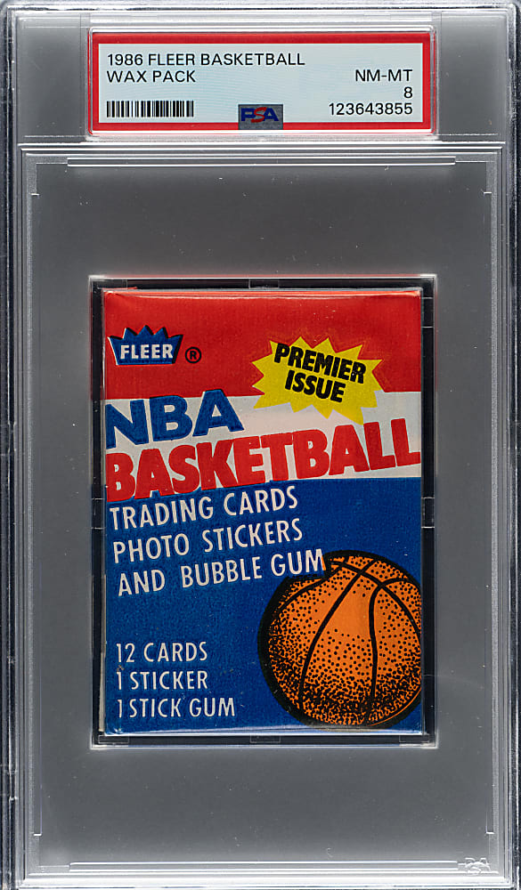 1986-1987 Fleer Basketball Unopened Wax Pack PSA NM-MT 8 - Dominique Wilkins Sticker on Back
