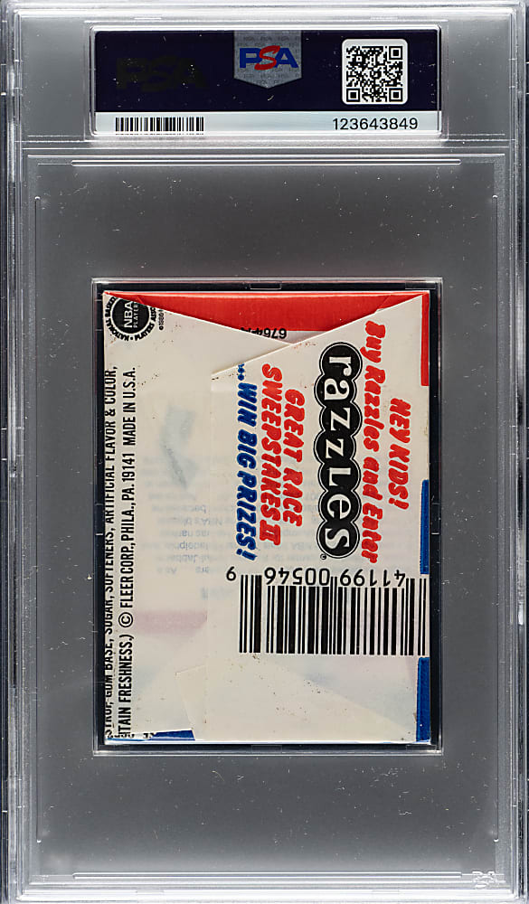 1986-1987 Fleer Basketball Unopened Wax Pack PSA NM-MT 8 - Magic Johnson Sticker on Back