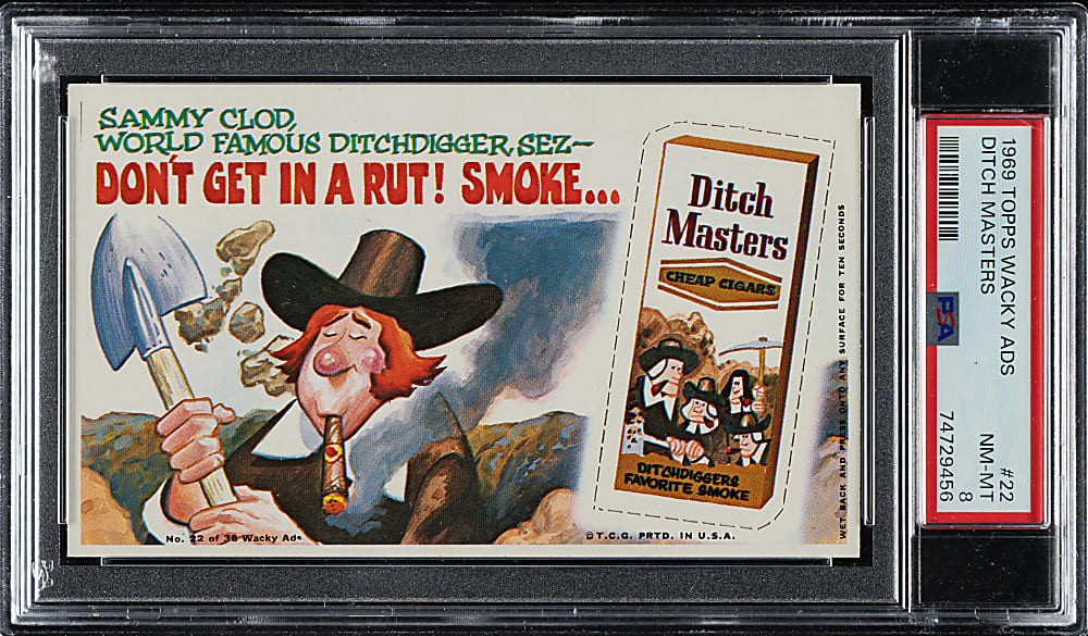 1969 Topps "Wacky Ads" #22 Ditch Masters PSA NM-MT 8