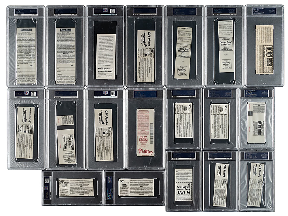 Signed 1998 Mark McGwire Home Run Full Ticket and Ticket Stub PSA-Graded Collection (57) - All 70 Home Runs From His Single-Season Record!