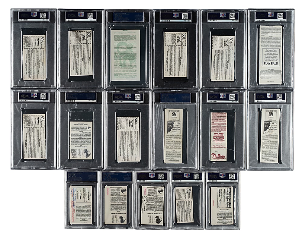 Signed 1998 Mark McGwire Home Run Full Ticket and Ticket Stub PSA-Graded Collection (57) - All 70 Home Runs From His Single-Season Record!