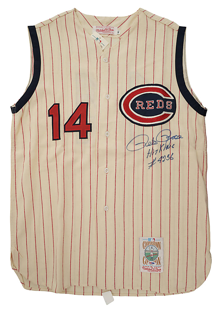 Pete Rose Signed Cincinnati Reds Jersey with "Hit King" and "#4256" Inscriptions - PSA/DNA