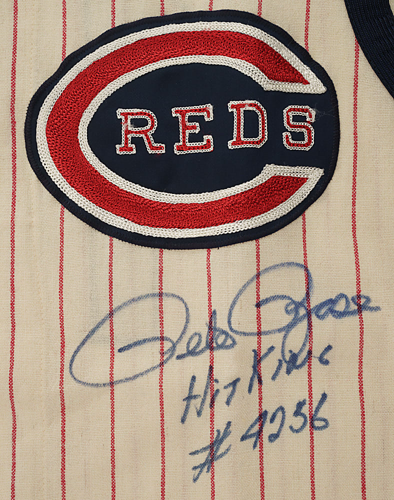 Pete Rose Signed Cincinnati Reds Jersey with "Hit King" and "#4256" Inscriptions - PSA/DNA