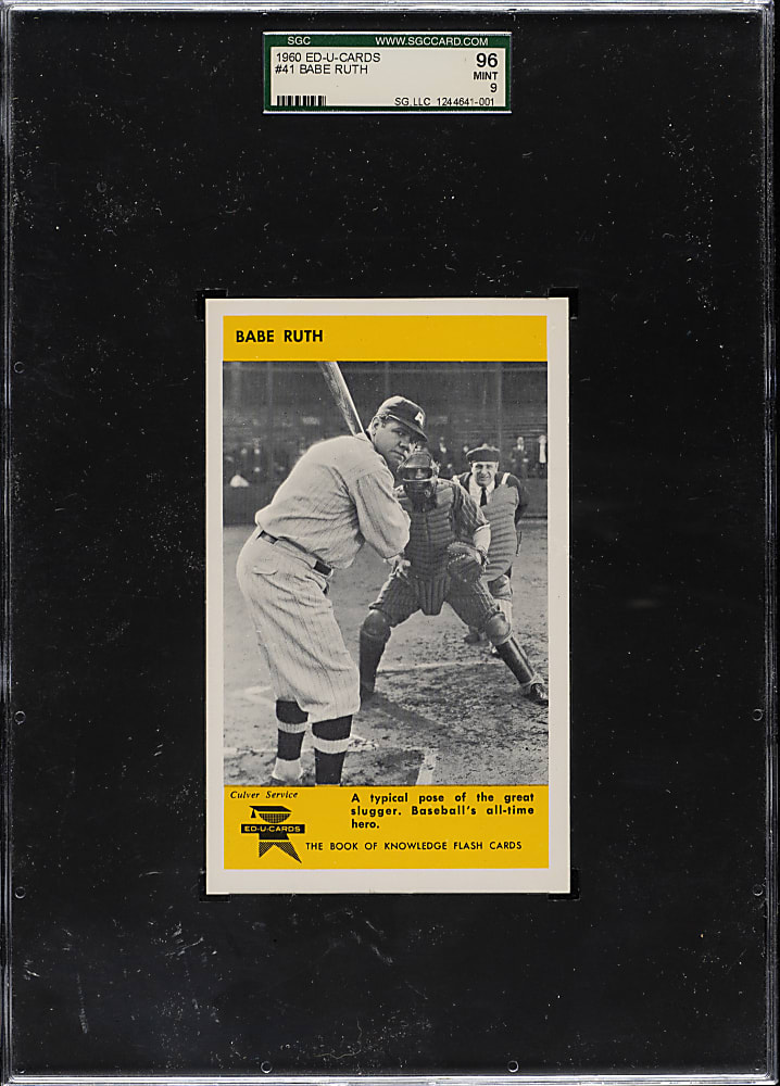 1960 ED-U-Cards #41B Babe Ruth SGC MINT 96 - 1 of 1 - Highest Graded!