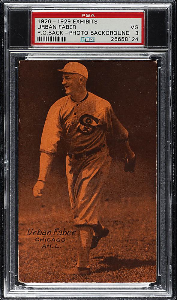 1926-1929 "Exhibit-Style Postcard-Back" Urban Faber With Background PSA VG 3