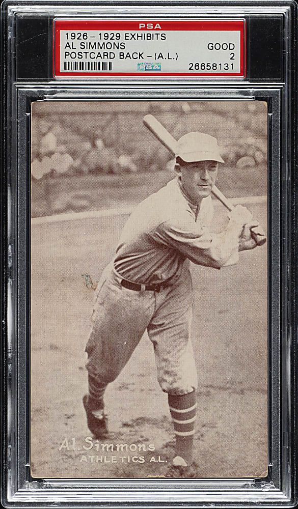 1926-1929 "Exhibit-Style Postcard-Back" Al Simmons A.L Variation PSA GOOD 2