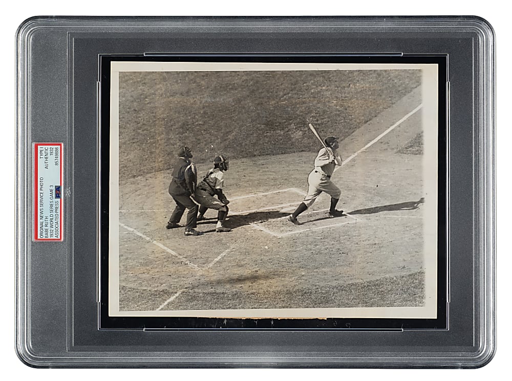 1932 Babe Ruth World Series Game 3 Original Associated Press Photograph PSA/DNA Type I - First Home Run in the "Called Shot" Game