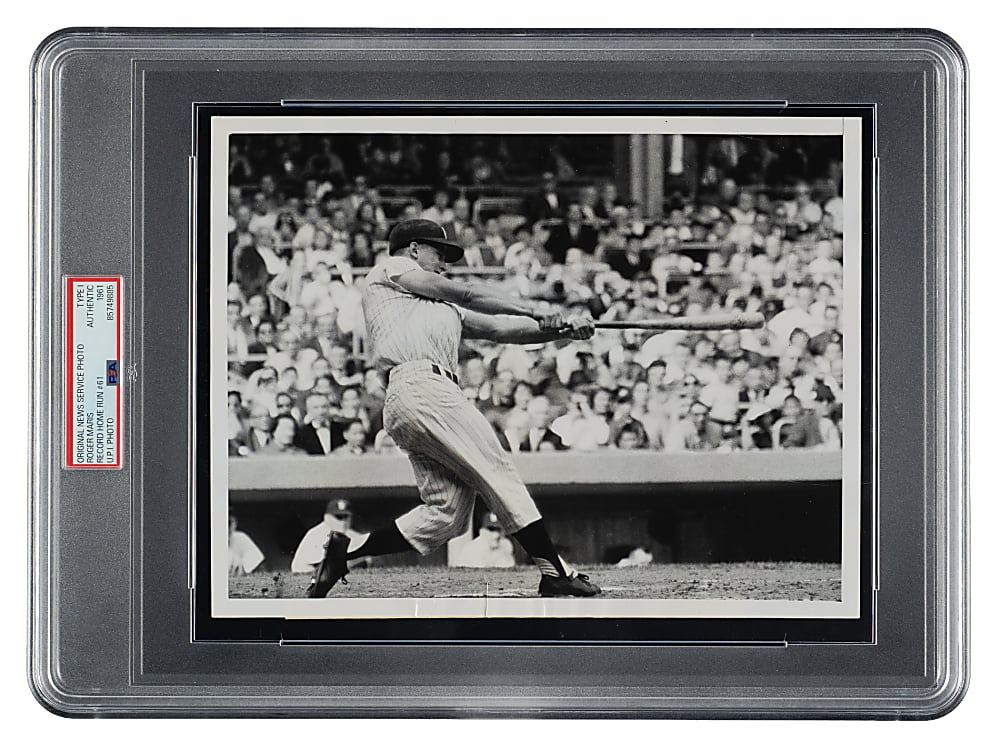 1961 Roger Maris Record Home Run #61 Original U.P.I. Photograph PSA/DNA Type I