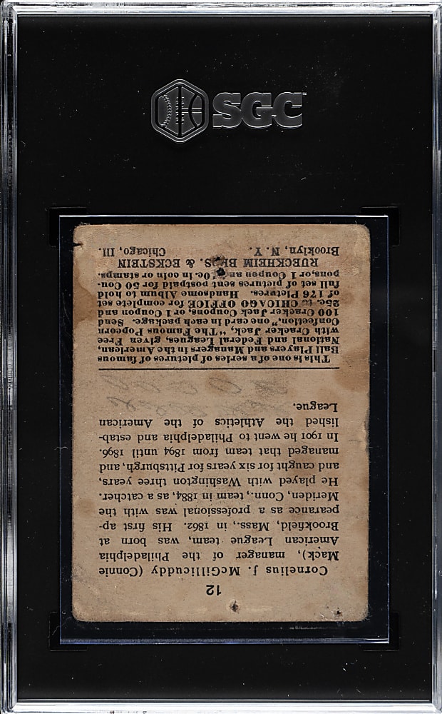 1915 E145 Cracker Jack #12 Connie Mack SGC POOR 1