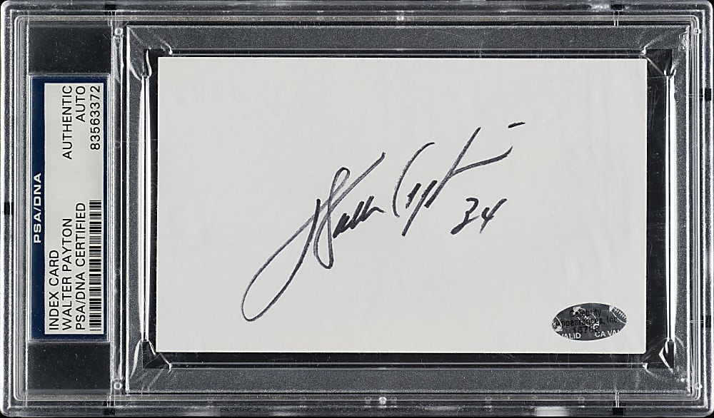 Walter Payton Signed Index Card - PSA/DNA