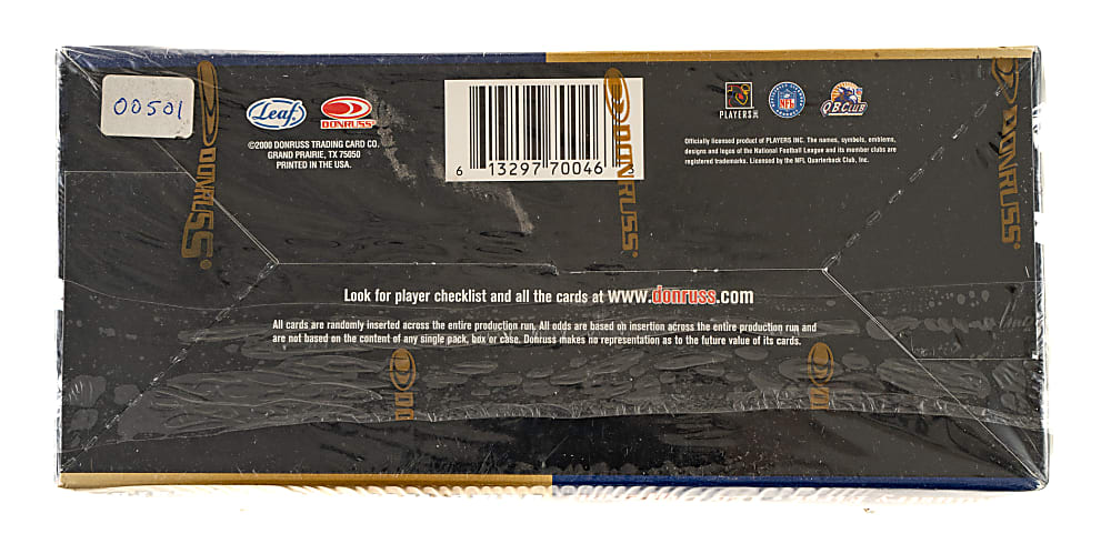 2000 Leaf Certified Football Factory-Sealed Unopened Hobby Box (18 Packs) - Tom Brady Rookie Year!