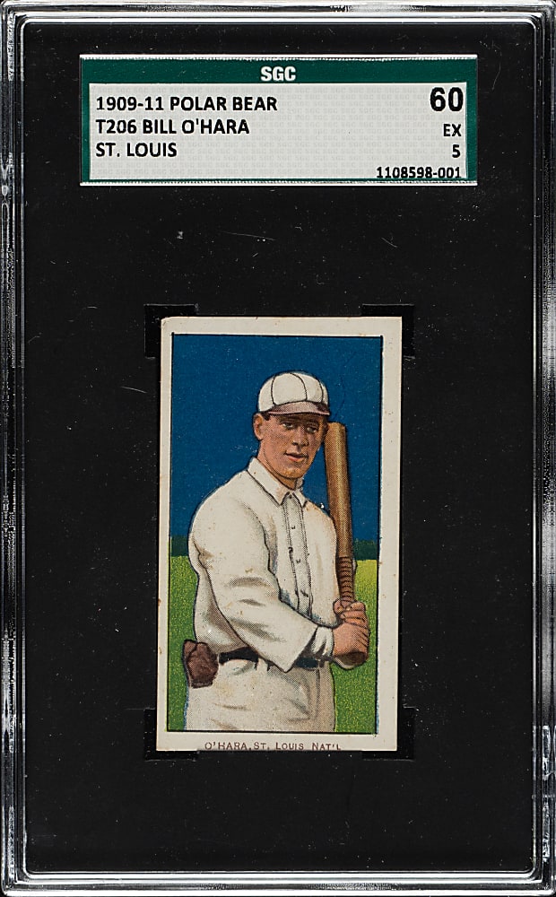 1909-1911 T206 White Border Bill O'Hara St. Louis Variation SGC EX 60 - Polar Bear Back - Highest Graded!