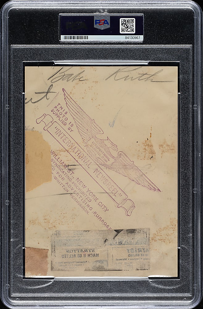 Circa 1921 Babe Ruth Original International Newsreel Photograph PSA/DNA Type I - Image Used for 1932 Sanella Margarine Card