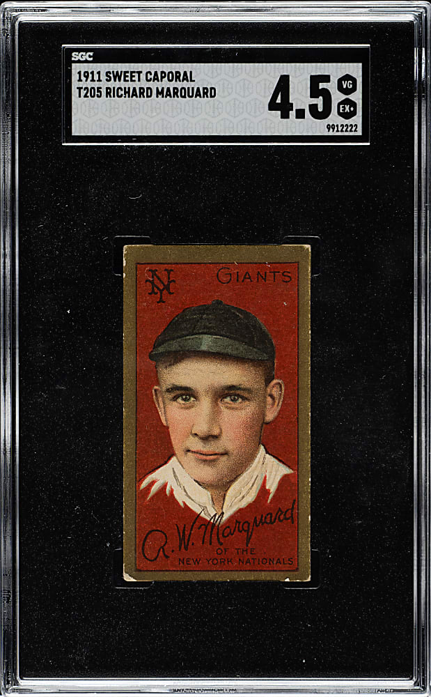 1911 T205 Gold Border Rube Marquard SGC VG/EX+ 4.5