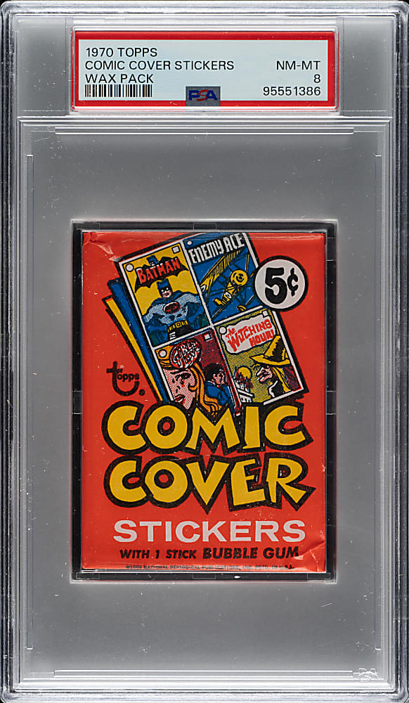 1970 Topps "Comic Cover Stickers" Unopened Wax Pack PSA NM-MT 8