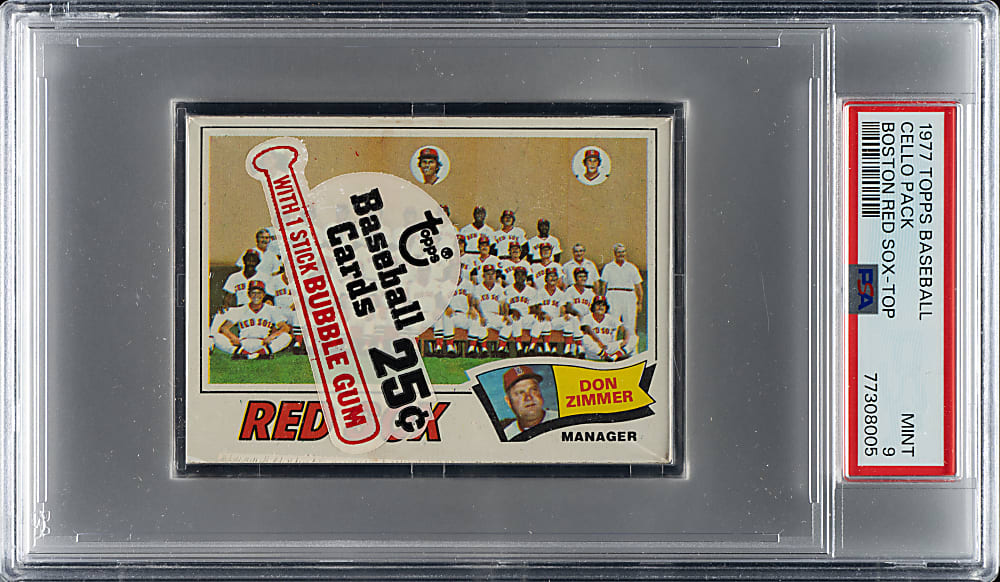 1977 Topps Unopened Cello Pack PSA MINT 9 - Boston Red Sox on Top
