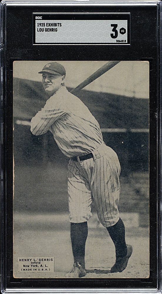 1925 Exhibits Lou Gehrig Rookie SGC VG 3