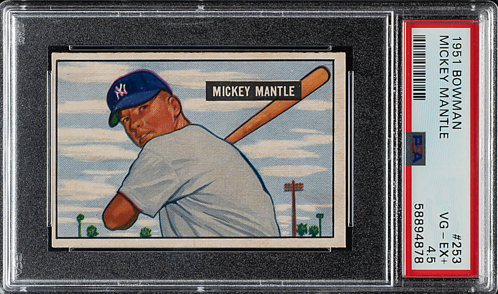 1951 Bowman #253 Mickey Mantle Rookie PSA VG-EX+ 4.5