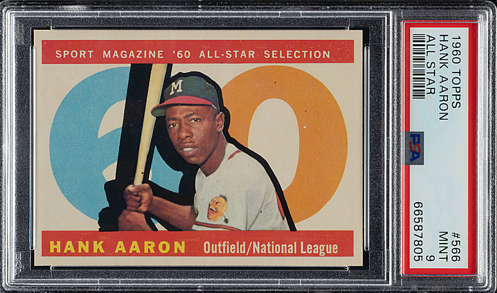 1960 Topps #566 Hank Aaron All-Star PSA MINT 9
