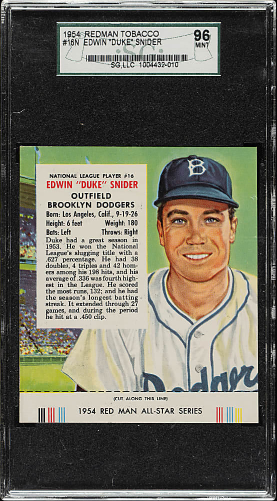 1954 Redman Tobacco #NL-16 Duke Snider SGC MINT 96