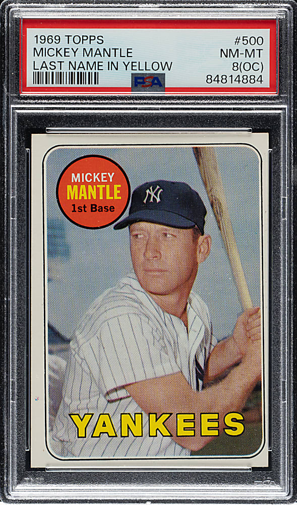 1969 Topps #500 Mickey Mantle PSA NM-MT 8 (OC)
