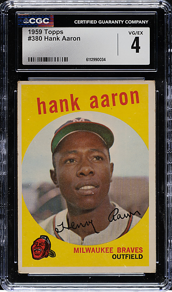 1959 Topps #380 Hank Aaron CGC VG/EX 4