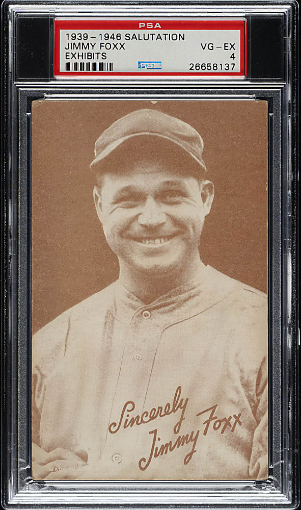 1939-1946 W462 Salutation Exhibits Jimmie Foxx PSA VG-EX 4