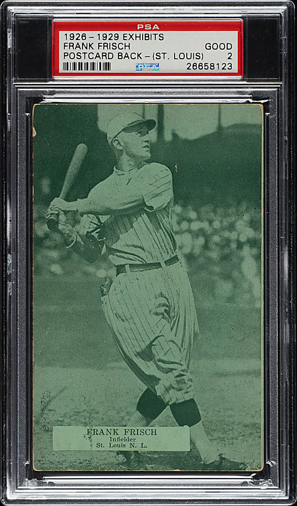 1926-1929 "Exhibit-Style Postcard-Back" Frank Frisch St. Louis PSA GOOD 2