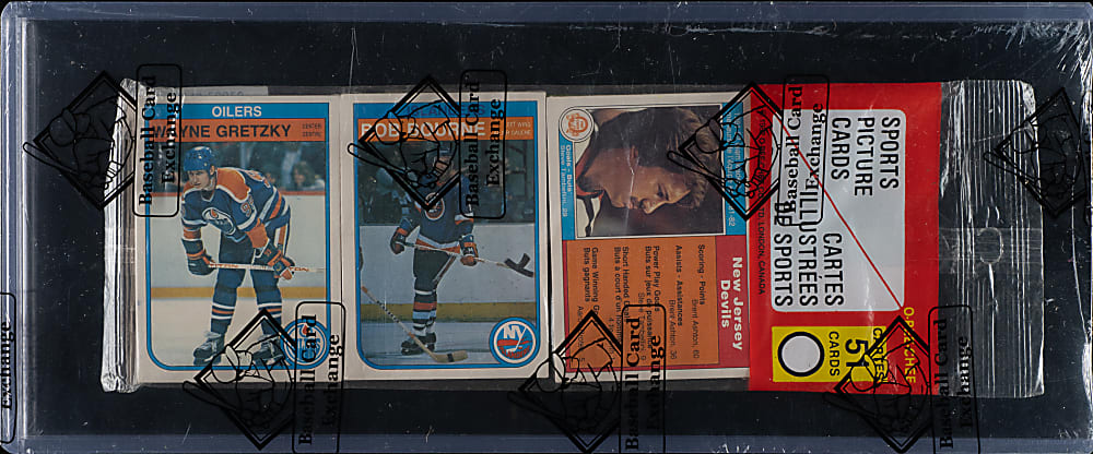 1982-1983 O-Pee-Chee Hockey Unopened Rack Pack - Wayne Gretzky on Top - BBCE