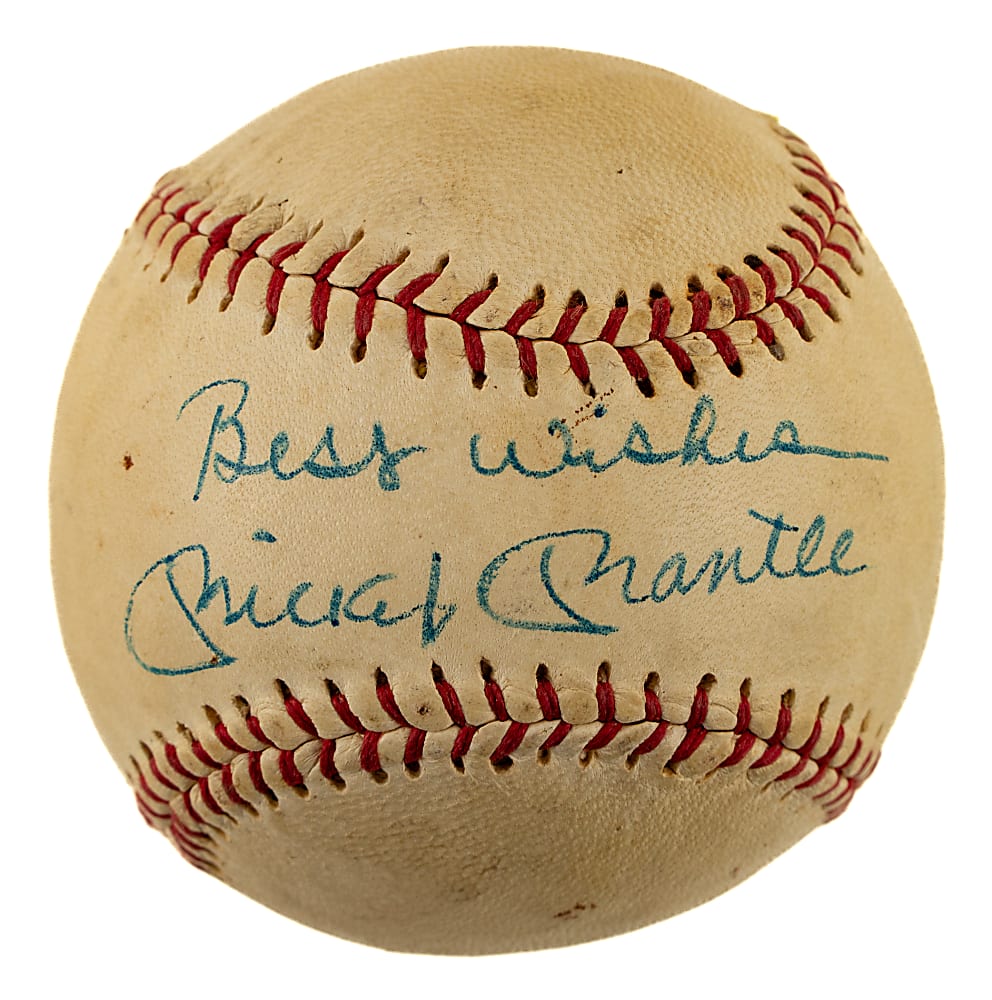 Mickey Mantle Single-Signed Baseball with "Best Wishes" Inscription - Beckett