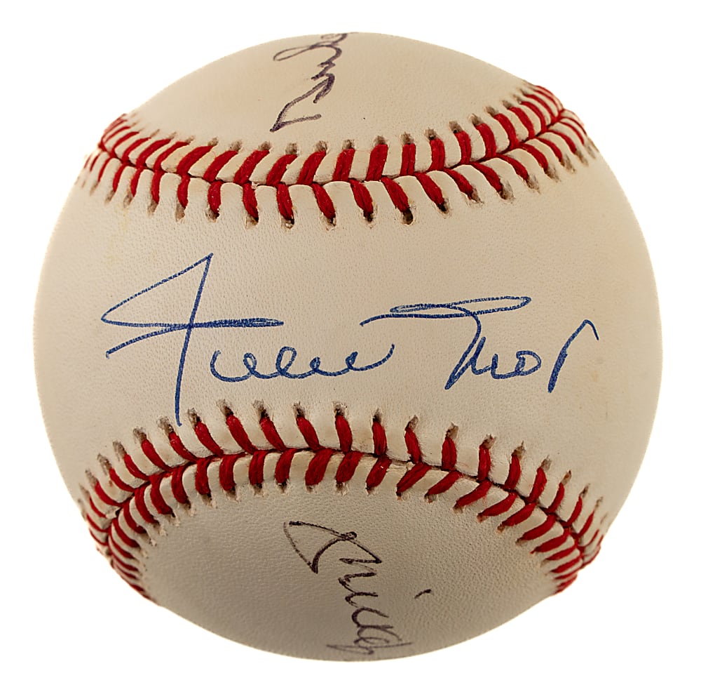 Mickey Mantle, Willie Mays, and Duke Snider Multi-Signed Baseball - JSA