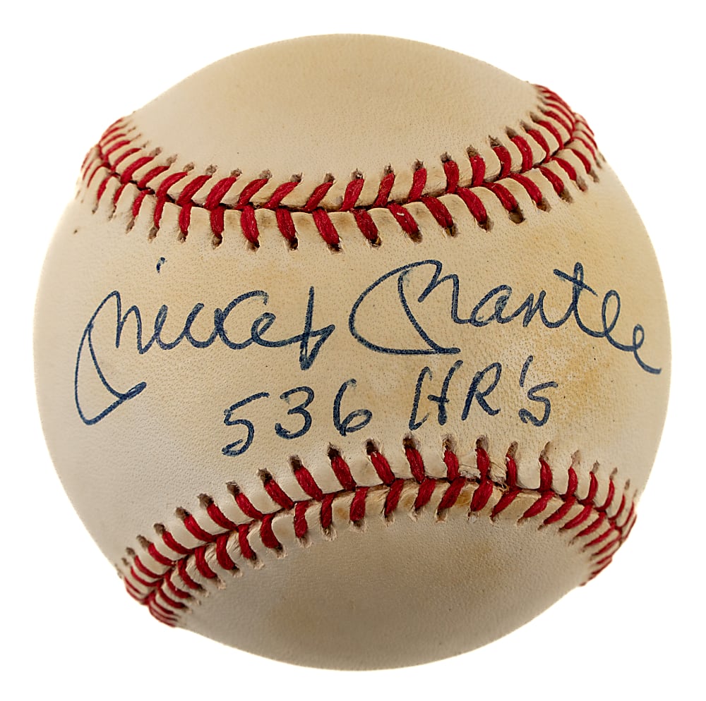Mickey Mantle Single-Signed Baseball with "536 HR's" Inscription - JSA