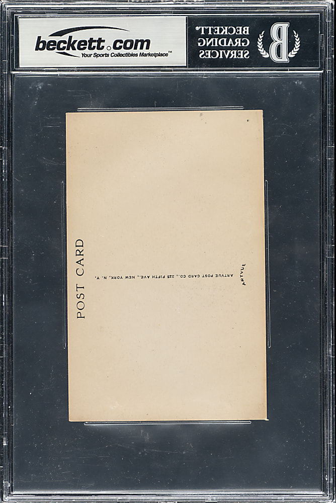 Signed 1953-1955 Artvue (Type 1) Black-and-White Hall of Fame Postcard Cy Young Beckett MINT 9