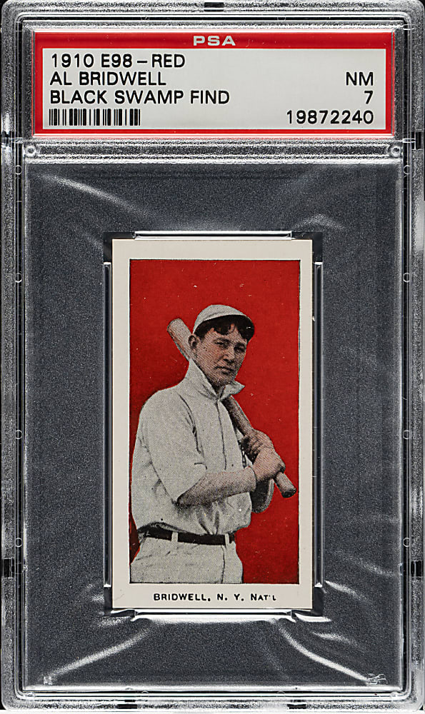 1910 E98 Anonymous "Set of 30" Al Bridwell PSA NM 7 - Red Background - Black Swamp Find