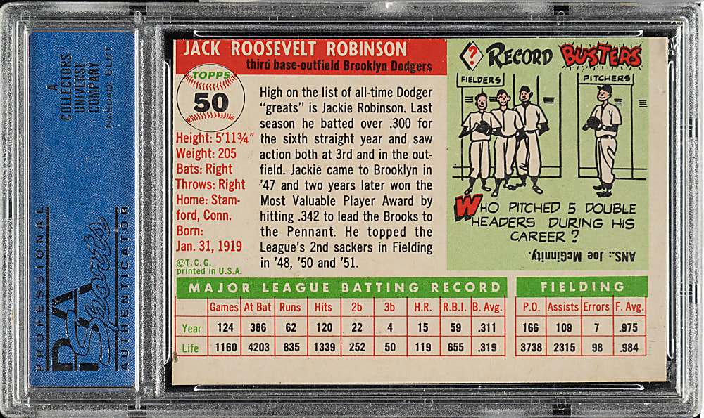 1955 Topps #50 Jackie Robinson PSA NM 7 (MC)