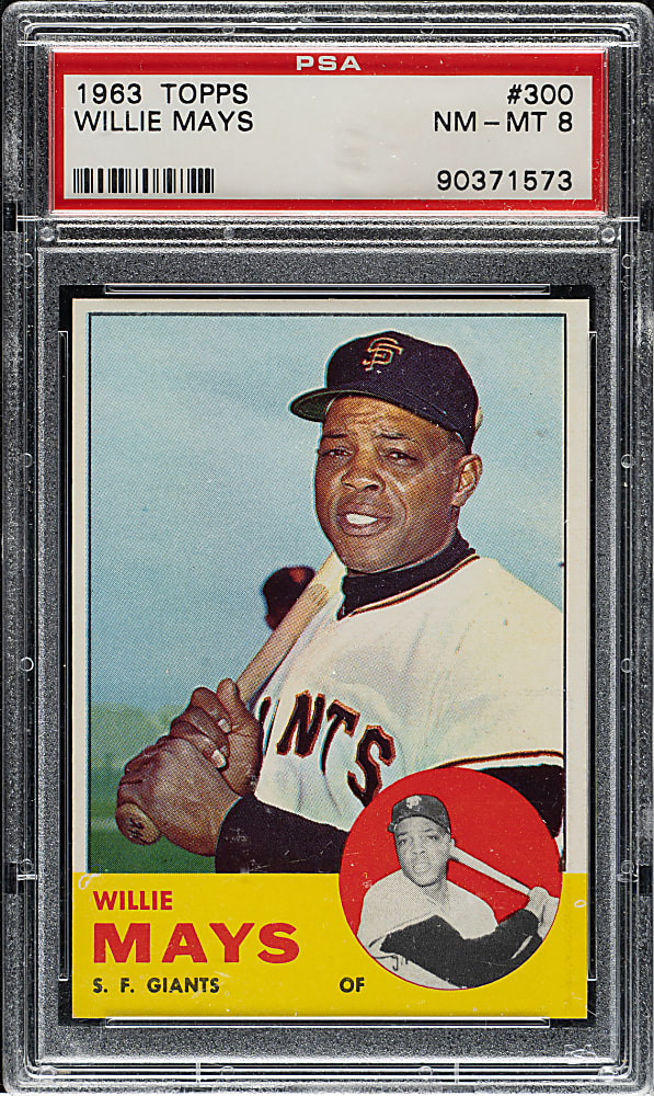 1963 Topps #300 Willie Mays PSA NM-MT 8