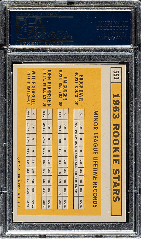 1963 Topps #553 Willie Stargell Rookie PSA MINT 9