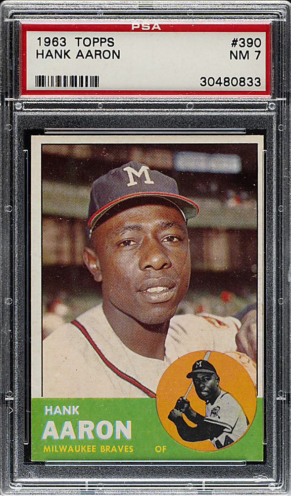 1963 Topps #390 Hank Aaron PSA NM 7