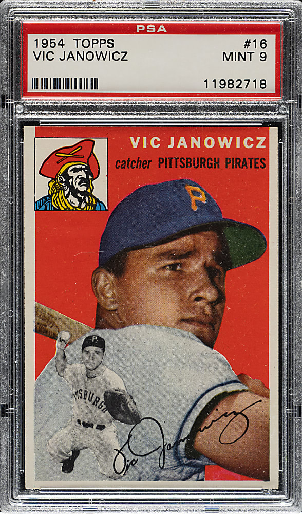 1954 Topps #16 Vic Janowicz PSA MINT 9