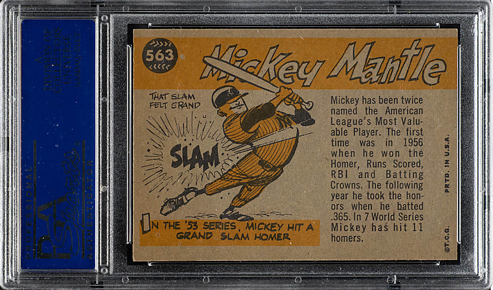 1960 Topps #563 Mickey Mantle All-Star PSA NM-MT 8