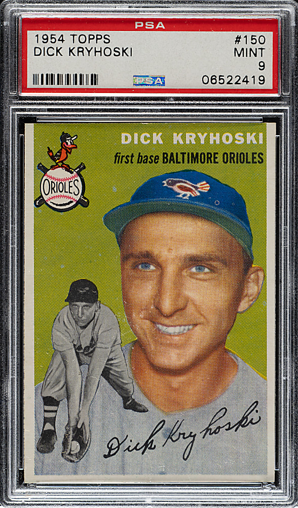 1954 Topps #150 Dick Kryhoski PSA MINT 9