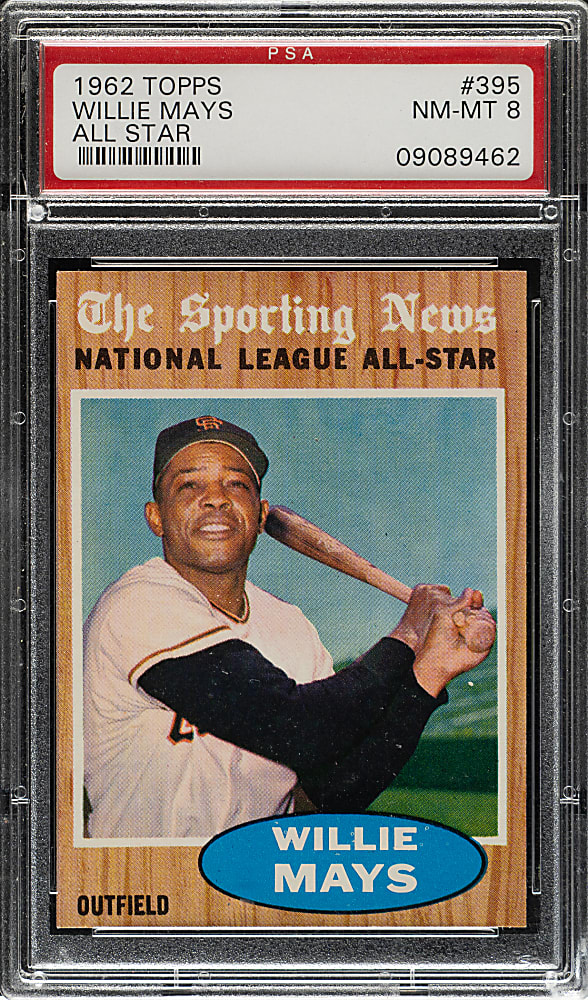 1962 Topps #395 Willie Mays All-Star PSA NM-MT 8