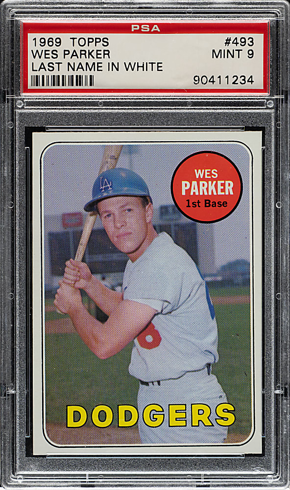 1969 Topps #493 Wes Parker White Letter Variation PSA MINT 9
