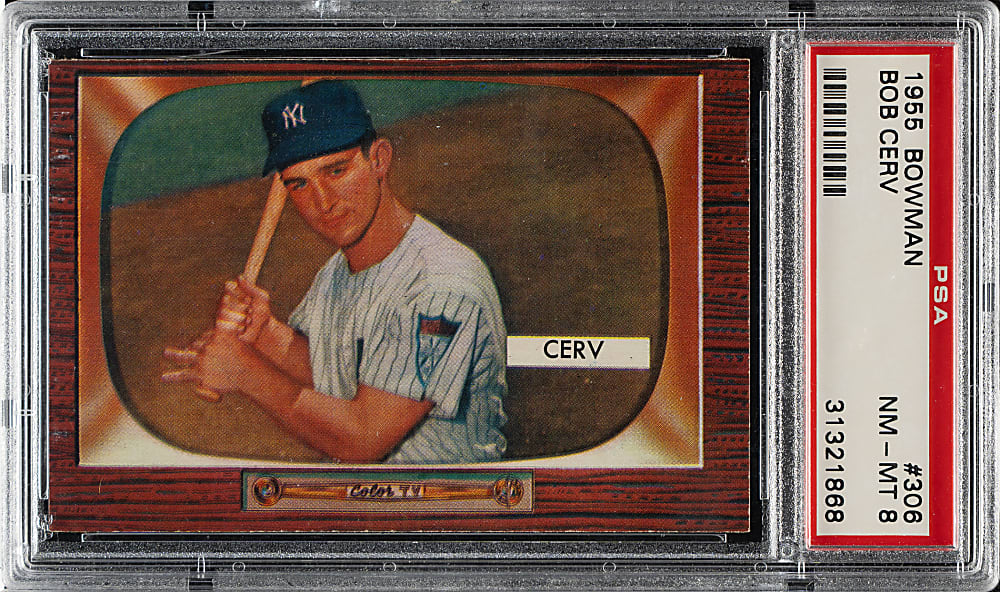1955 Bowman #306 Bob Cerv PSA NM-MT 8
