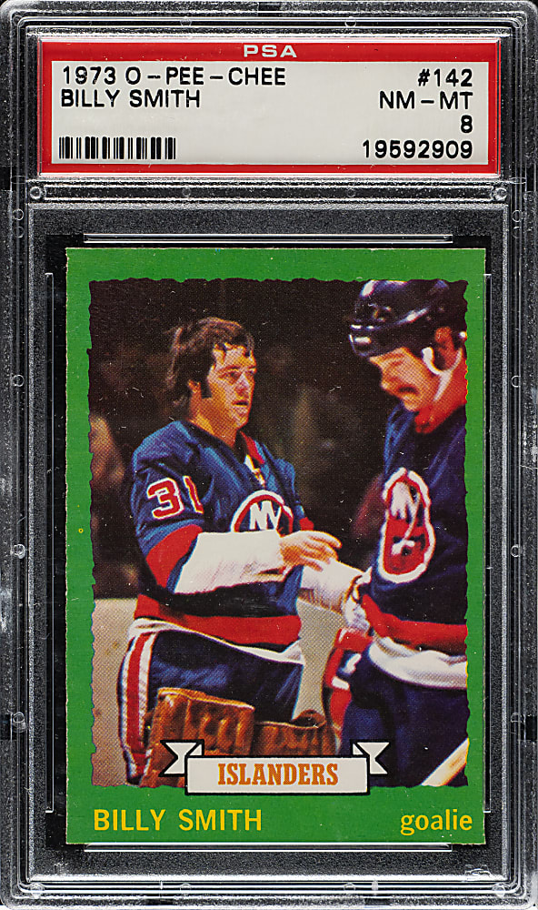 1973-1974 O-Pee-Chee Hockey #142 Billy Smith PSA NM-MT 8
