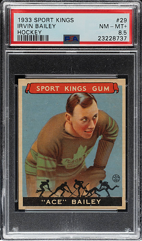 1933 R338 Sport Kings #29 Ace Bailey PSA NM-MT+ 8.5